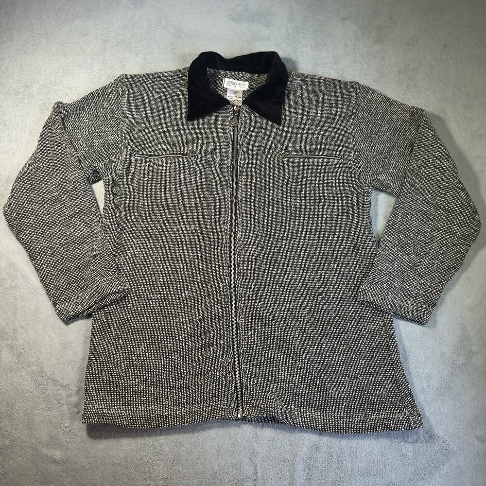 Vintage 80s Wool Cottage Granola Core Jacket Mens Small Full Zip Shetland Knit
